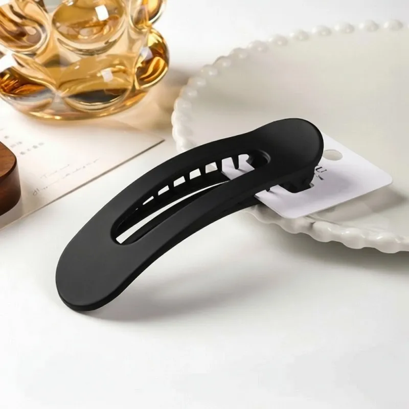 10PCS Vintage high-fashion curved hairpin clip, elegant duckbill clip for the back of the head, large shark clip, big hair claw Black-2