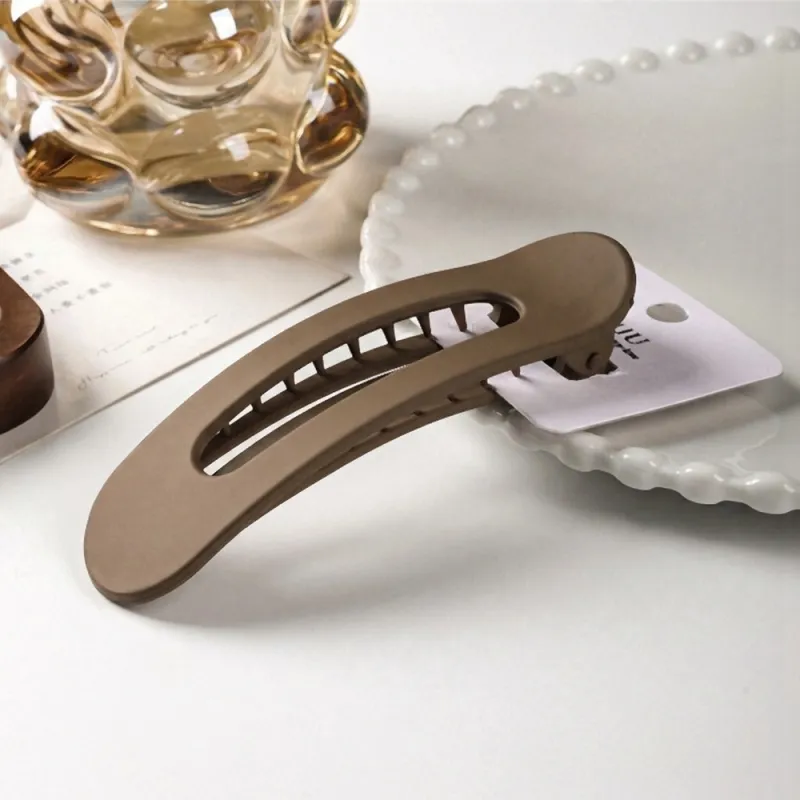 10PCS Vintage high-fashion curved hairpin clip, elegant duckbill clip for the back of the head, large shark clip, big hair claw Brown-2