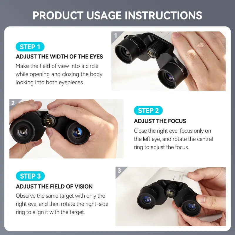 10x22 Binoculars, 112 to 1000m Vision Easy Focus Telescope Only 136g Waterproof FMC Multilayer Small Binoculars White-6