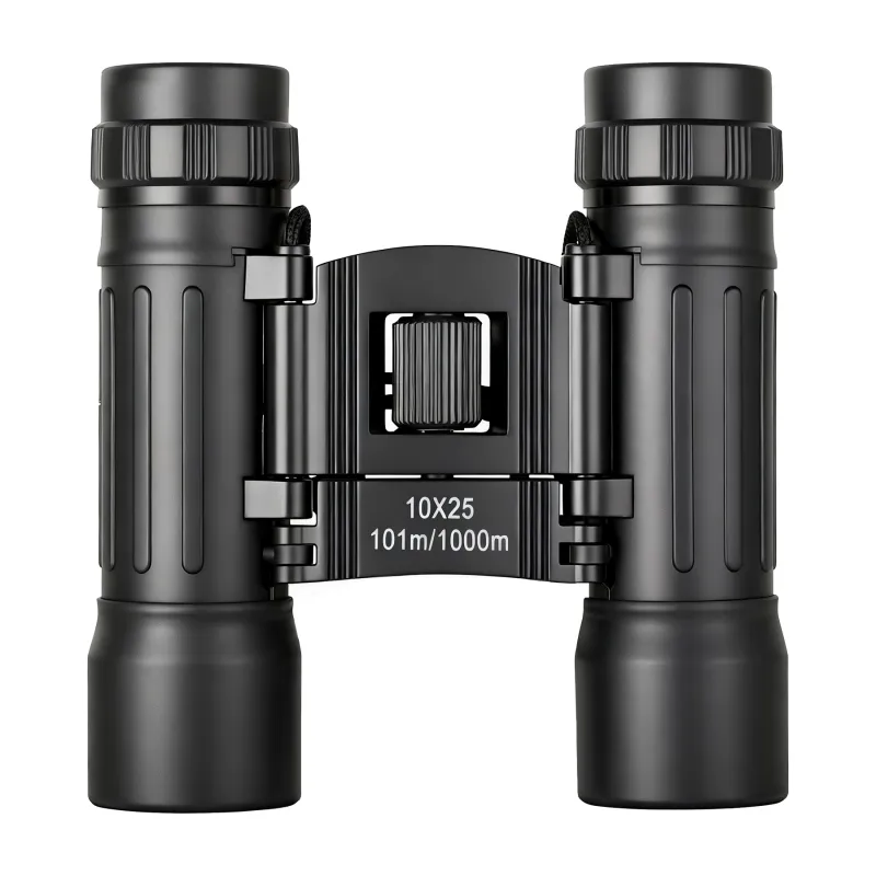 10x25 Binoculars, 101 to 1000m Large View Easy Focus Telescope Only 164g Green Coating Small Binoculars