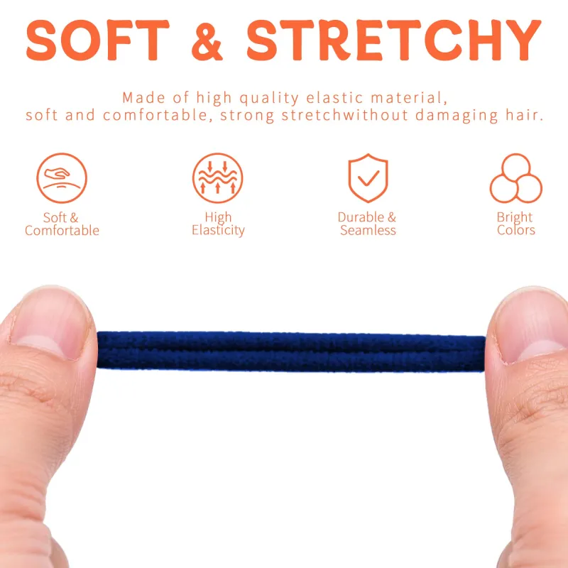 12 Boxes 100-Pack Boxed Rubber Bands for Children, Seamless Hair Ties, Cute Hair Accessories, Storage Cup, Knitted Hair Bands Mixed-3