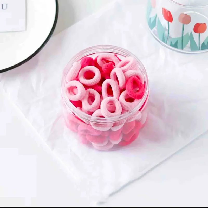 12 Boxes 100 Seamless Canned Hair Ties, Small Ring Hair Bands for Children, Hair-Friendly and No Marks Baby Hair Elastics Mixed-7