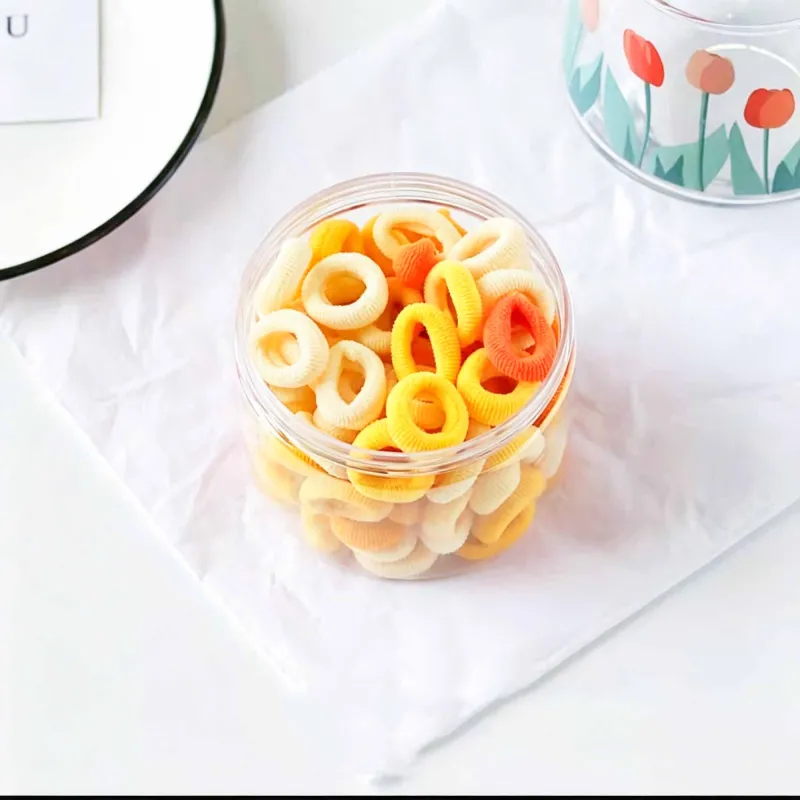 12 Boxes 100 Seamless Canned Hair Ties, Small Ring Hair Bands for Children, Hair-Friendly and No Marks Baby Hair Elastics Mixed-7