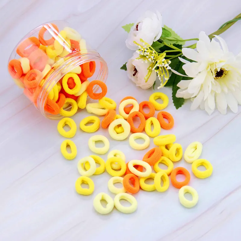 12 Boxes 100 Seamless Canned Hair Ties, Small Ring Hair Bands for Children, Hair-Friendly and No Marks Baby Hair Elastics Mixed-8