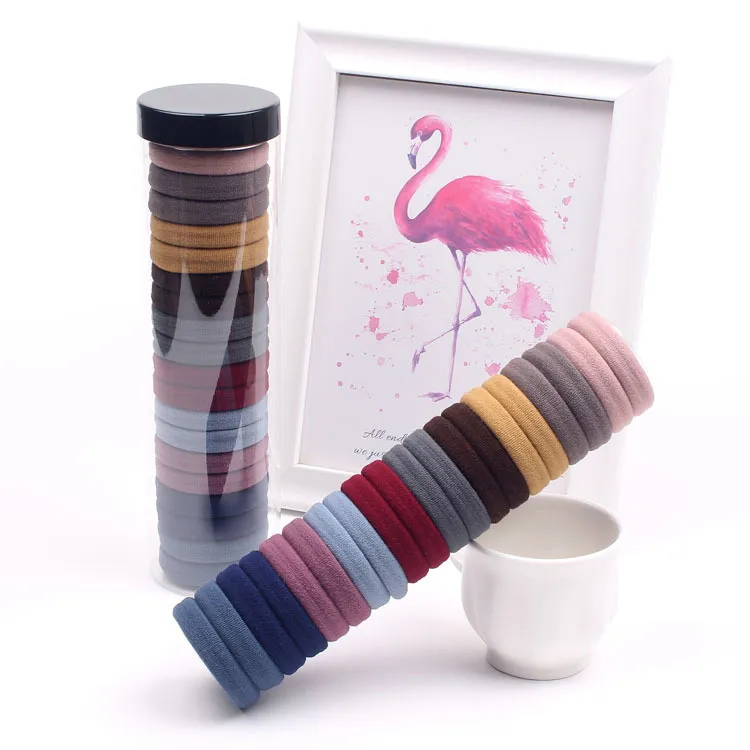 12 boxes 20 Seamless Barrel Hair Ties, Korean-Style Versatile Knitted Towel Hair Rings, Hair-Friendly, No Marks, High Ponytail Hair Bands Mixed-2