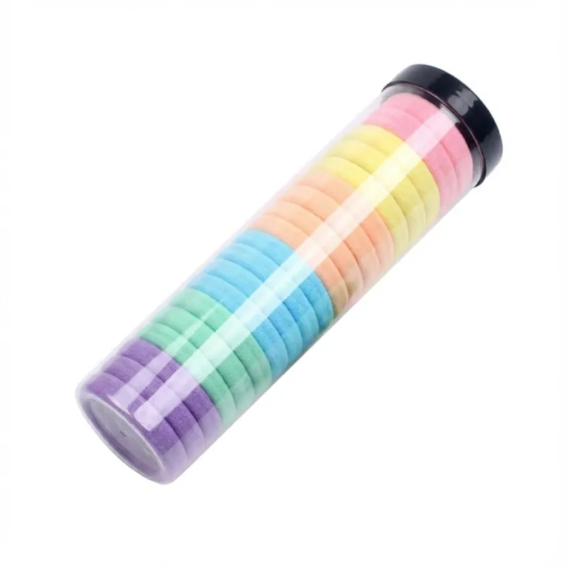 12 boxes 20 Seamless Barrel Hair Ties, Korean-Style Versatile Knitted Towel Hair Rings, Hair-Friendly, No Marks, High Ponytail Hair Bands
