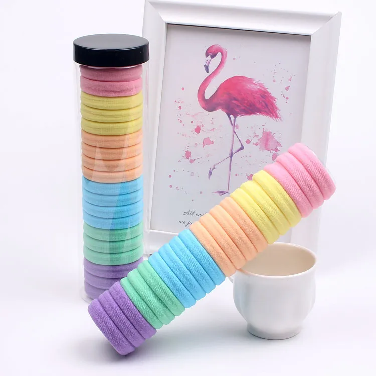 12 boxes 20 Seamless Barrel Hair Ties, Korean-Style Versatile Knitted Towel Hair Rings, Hair-Friendly, No Marks, High Ponytail Hair Bands Mixed-2