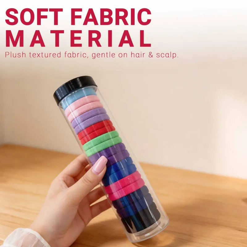 12 boxes 20 Seamless Barrel Hair Ties, Korean-Style Versatile Knitted Towel Hair Rings, Hair-Friendly, No Marks, High Ponytail Hair Bands Mixed-3