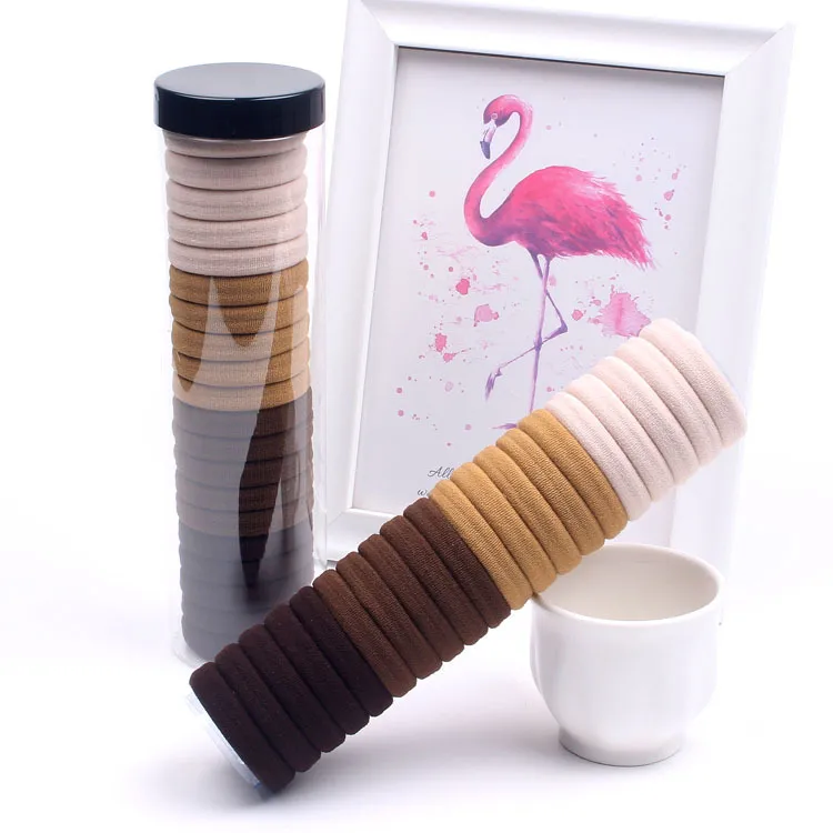 12 boxes 20 Seamless Barrel Hair Ties, Korean-Style Versatile Knitted Towel Hair Rings, Hair-Friendly, No Marks, High Ponytail Hair Bands Mixed-2
