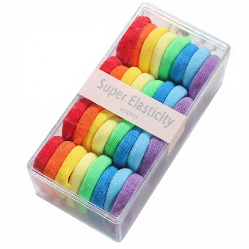 12 Boxes 32-piece pack of medium-sized seamless hair elastics, high elasticity, no-joint hair ties, cute children's hair accessories for ponytails