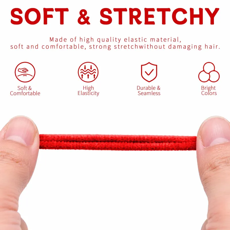 12 Boxes 32-piece pack of medium-sized seamless hair elastics, high elasticity, no-joint hair ties, cute children's hair accessories for ponytails Mixed-3