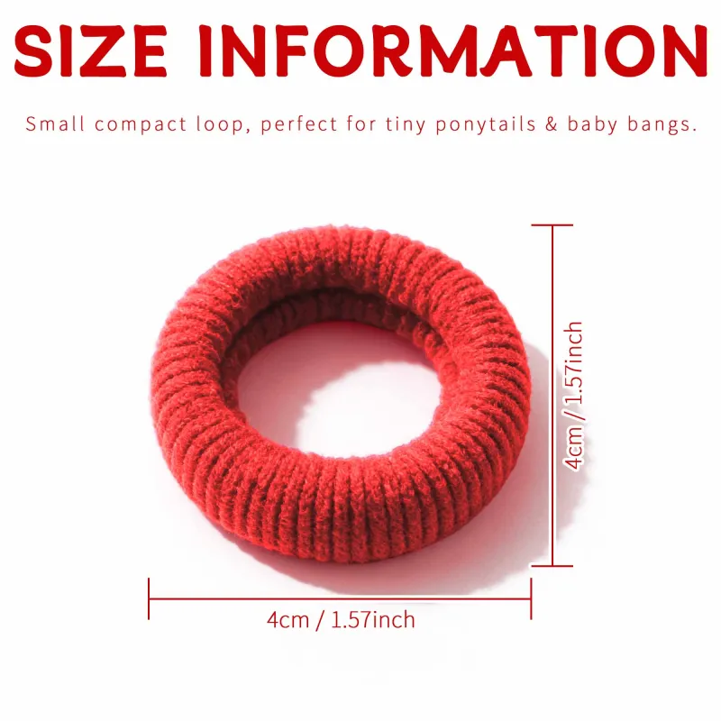 12 Boxes 32-piece pack of medium-sized seamless hair elastics, high elasticity, no-joint hair ties, cute children's hair accessories for ponytails Mixed-4
