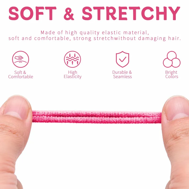 12 Boxes 32-piece pack of medium-sized seamless hair elastics, high elasticity, no-joint hair ties, cute children's hair accessories for ponytails Mixed-3