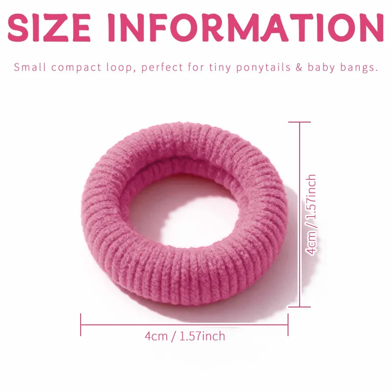 12 Boxes 32-piece pack of medium-sized seamless hair elastics, high elasticity, no-joint hair ties, cute children's hair accessories for ponytails Mixed-4