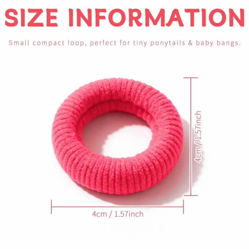 12 Boxes 32-piece pack of medium-sized seamless hair elastics, high elasticity, no-joint hair ties, cute children's hair accessories for ponytails Mixed-4