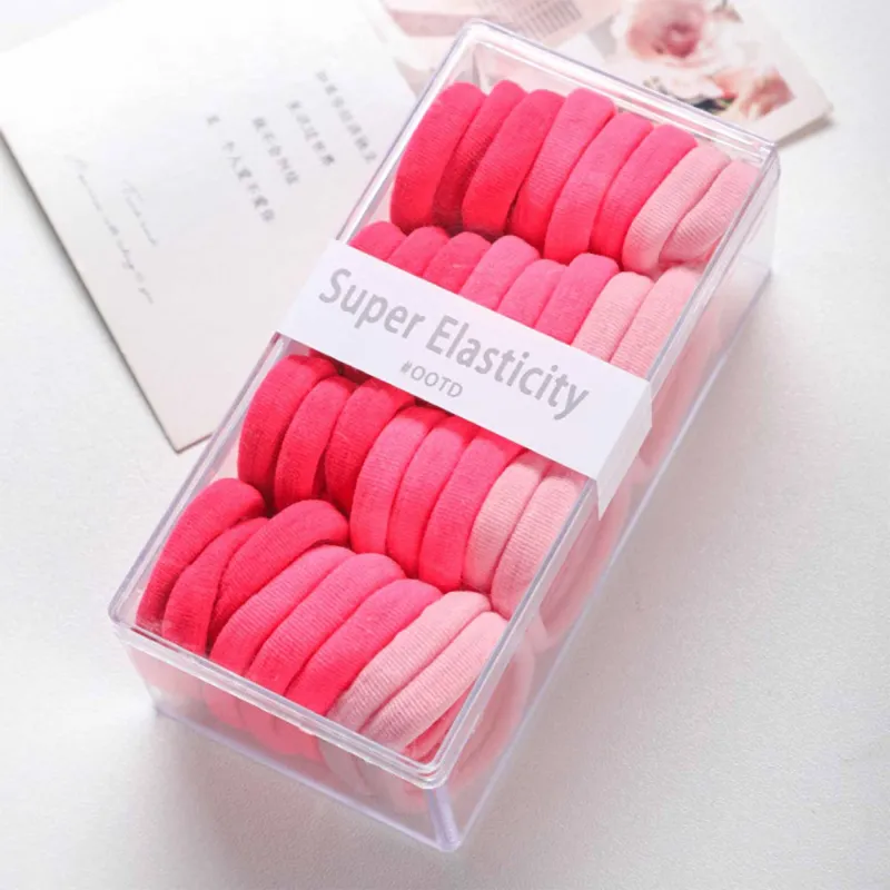 12 Boxes 32-piece pack of medium-sized seamless hair elastics, high elasticity, no-joint hair ties, cute children's hair accessories for ponytails Mixed-7