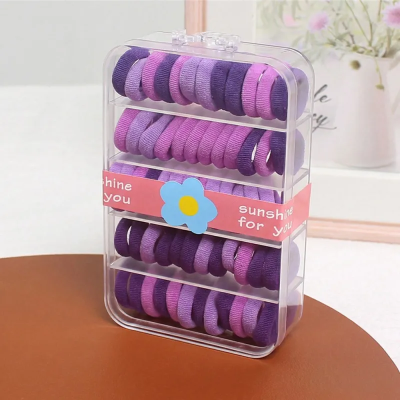 12 Boxes 60-pack boxed small hair ties for children, sweet and non-damaging, no-trace elastic bands, high elasticity seamless hair ropes for babies Mixed-2