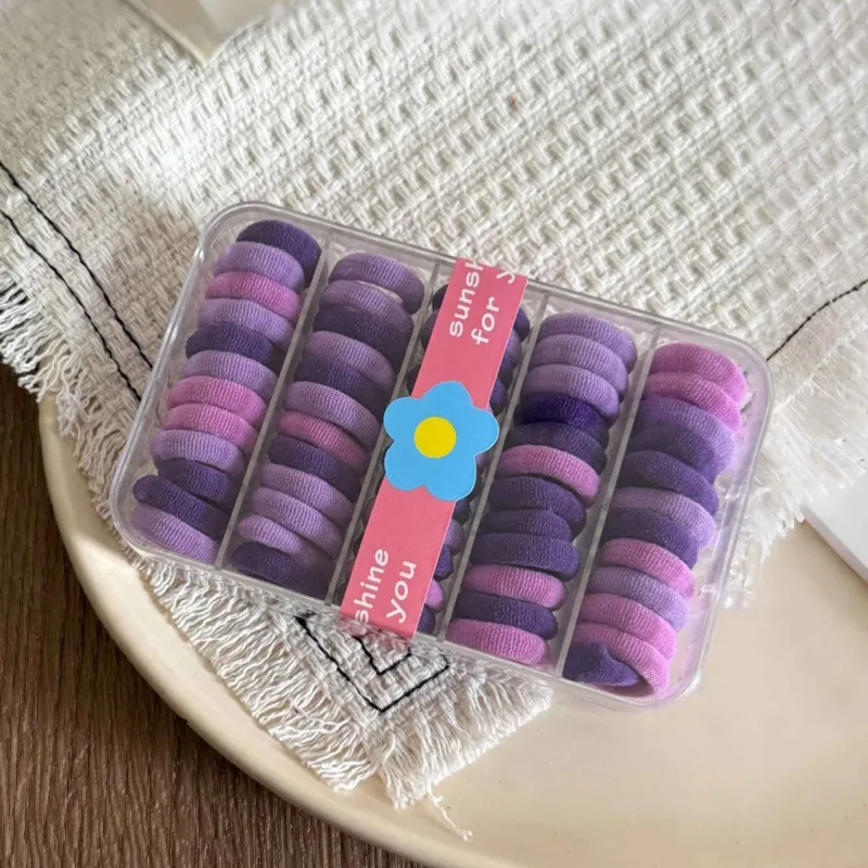 12 Boxes 60-pack boxed small hair ties for children, sweet and non-damaging, no-trace elastic bands, high elasticity seamless hair ropes for babies Mixed-8
