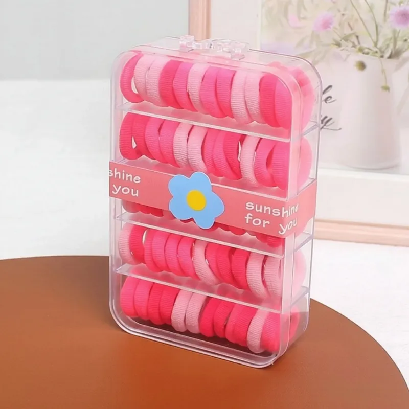 12 Boxes 60-pack boxed small hair ties for children, sweet and non-damaging, no-trace elastic bands, high elasticity seamless hair ropes for babies Mixed-2