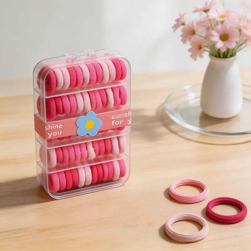 12 Boxes 60-pack boxed small hair ties for children, sweet and non-damaging, no-trace elastic bands, high elasticity seamless hair ropes for babies Mixed-6