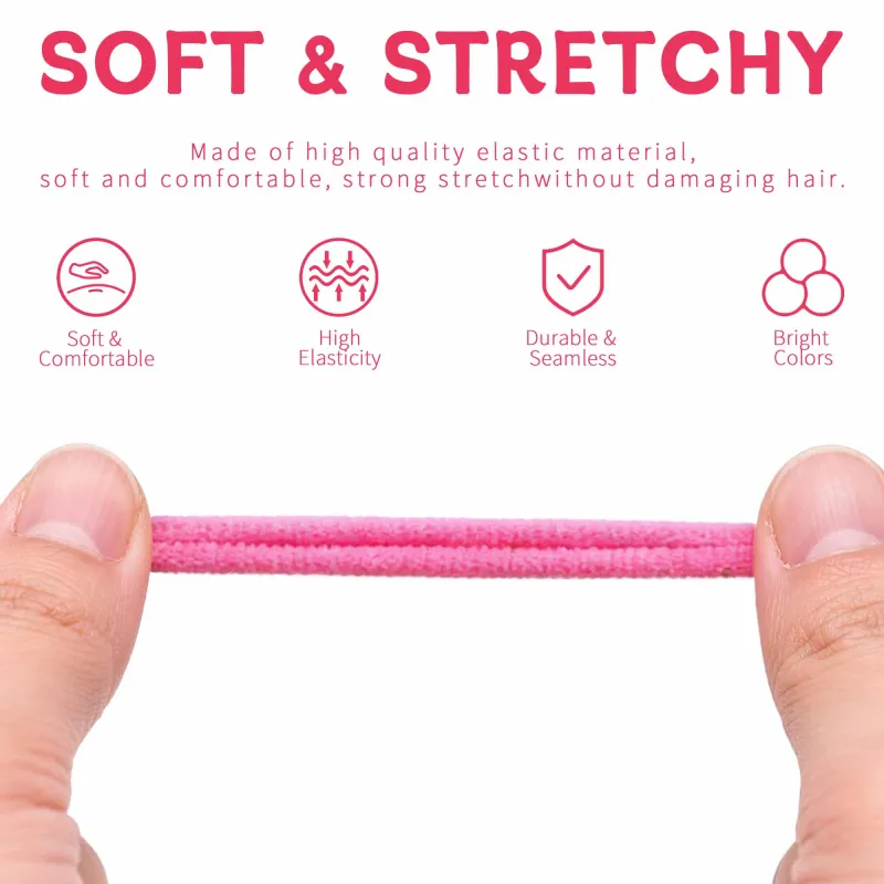 12 Boxes 60-pack boxed small hair ties for children, sweet and non-damaging, no-trace elastic bands, high elasticity seamless hair ropes for babies Mixed-3