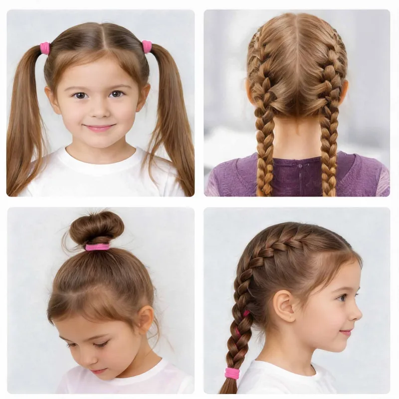 12 Boxes 60-pack boxed small hair ties for children, sweet and non-damaging, no-trace elastic bands, high elasticity seamless hair ropes for babies Mixed-5