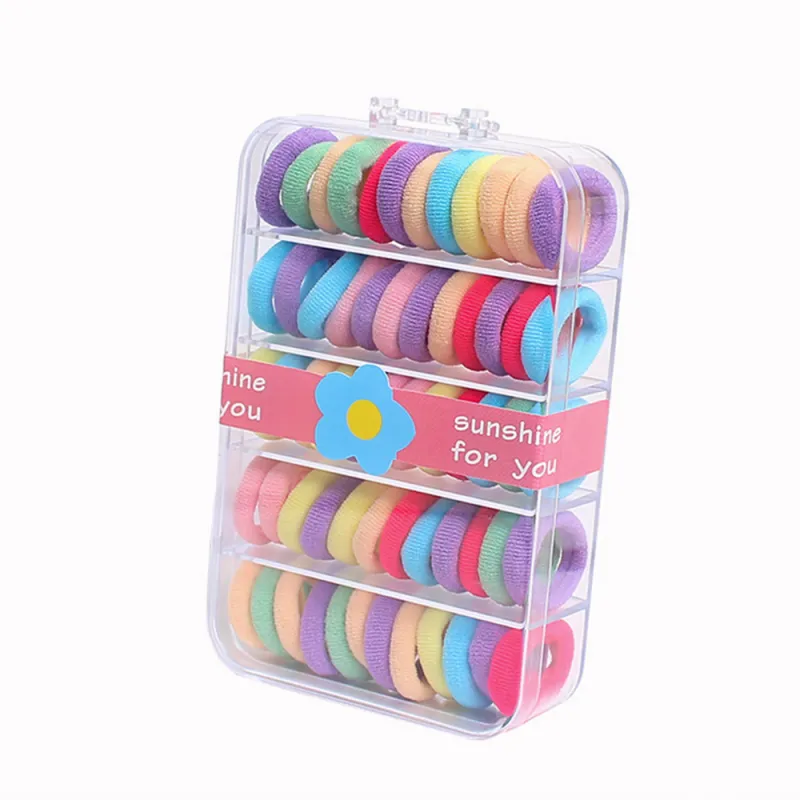 12 Boxes 60-pack boxed small hair ties for children, sweet and non-damaging, no-trace elastic bands, high elasticity seamless hair ropes for babies
