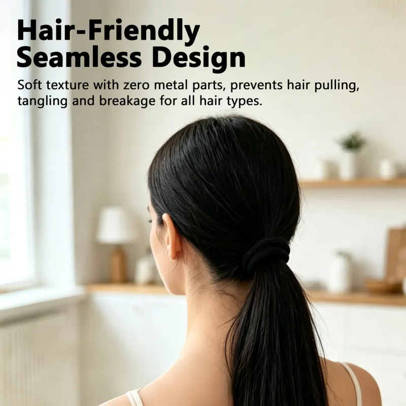 12 BOXES small size Exquisite boxed seamless hair ties with high elasticity, gentle on hair, seamless towel hair bands Black-3
