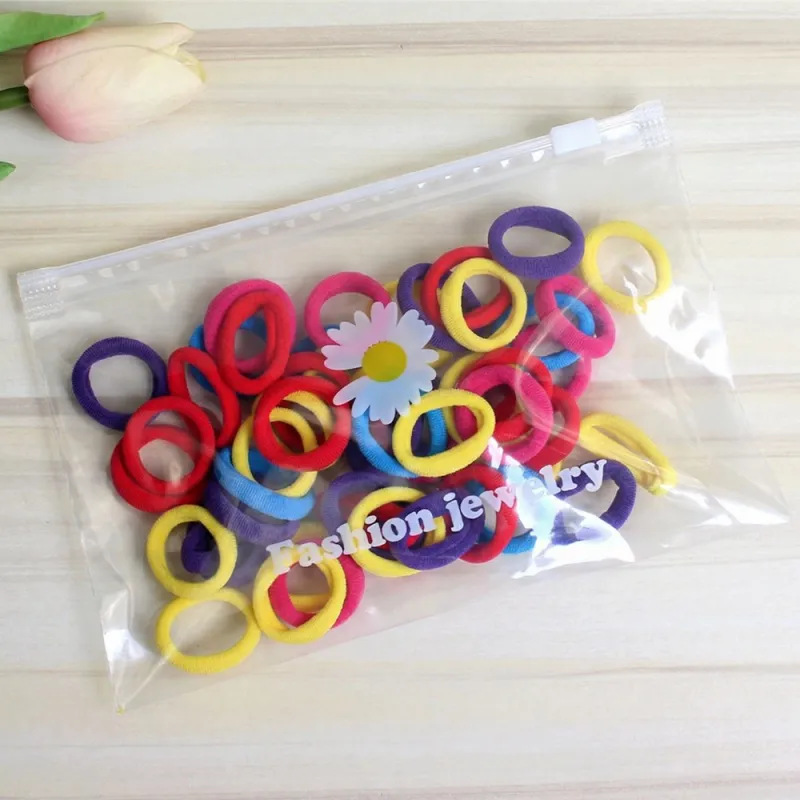 12 Boxes Sweet Children's Hair Ties, 50 Pieces per Bag, Knitted High-Elastic Seamless Hair Bands, Gentle on Hair, Baby Hair Ropes Mixed-2