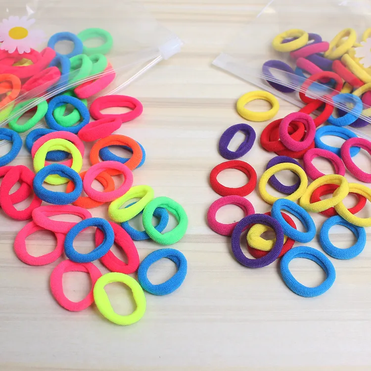 12 Boxes Sweet Children's Hair Ties, 50 Pieces per Bag, Knitted High-Elastic Seamless Hair Bands, Gentle on Hair, Baby Hair Ropes Mixed-3