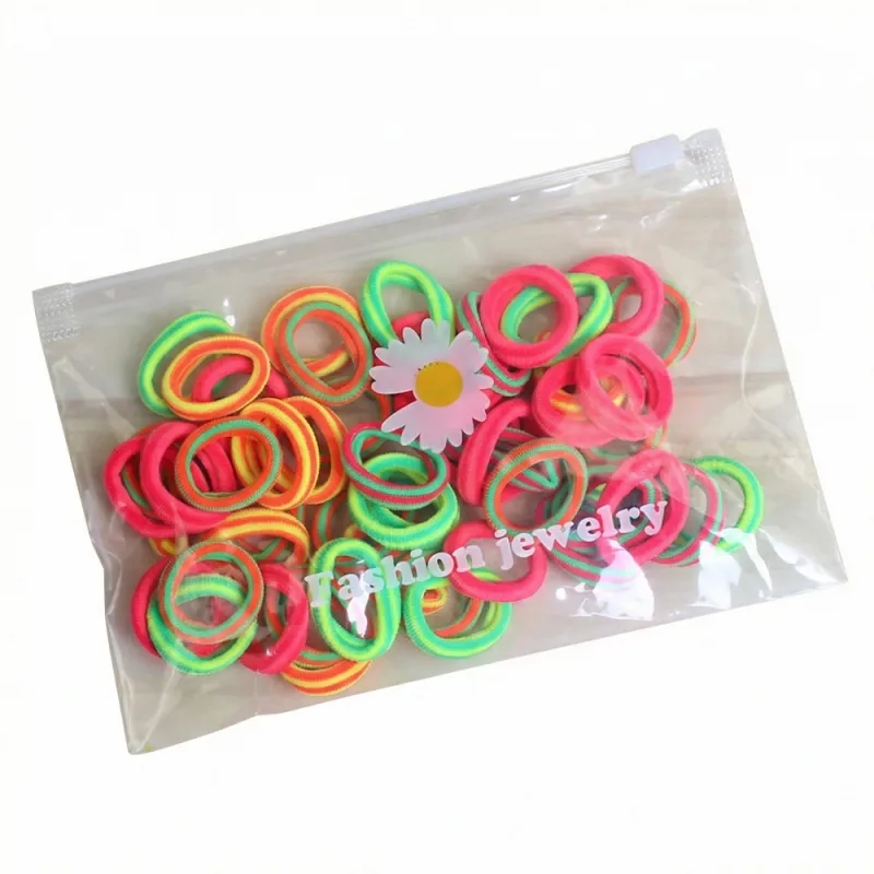 12 Boxes Sweet Children's Hair Ties, 50 Pieces per Bag, Knitted High-Elastic Seamless Hair Bands, Gentle on Hair, Baby Hair Ropes