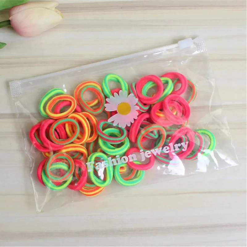 12 Boxes Sweet Children's Hair Ties, 50 Pieces per Bag, Knitted High-Elastic Seamless Hair Bands, Gentle on Hair, Baby Hair Ropes Mixed-2
