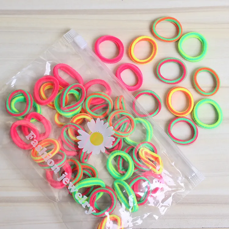 12 Boxes Sweet Children's Hair Ties, 50 Pieces per Bag, Knitted High-Elastic Seamless Hair Bands, Gentle on Hair, Baby Hair Ropes Mixed-3