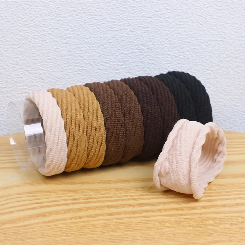 12 boxes Sweet jacquard wave hair ties, seamless and gentle on hair, 10-piece boxed hair elastics, seamless towel hair bands Mixed-4