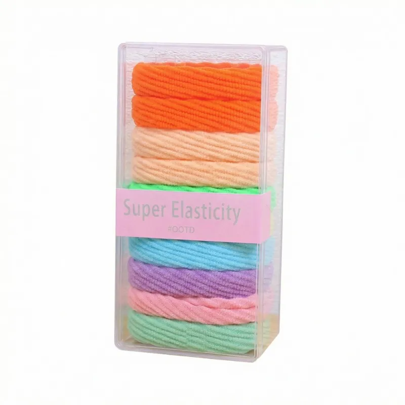 12 boxes Sweet jacquard wave hair ties, seamless and gentle on hair, 10-piece boxed hair elastics, seamless towel hair bands