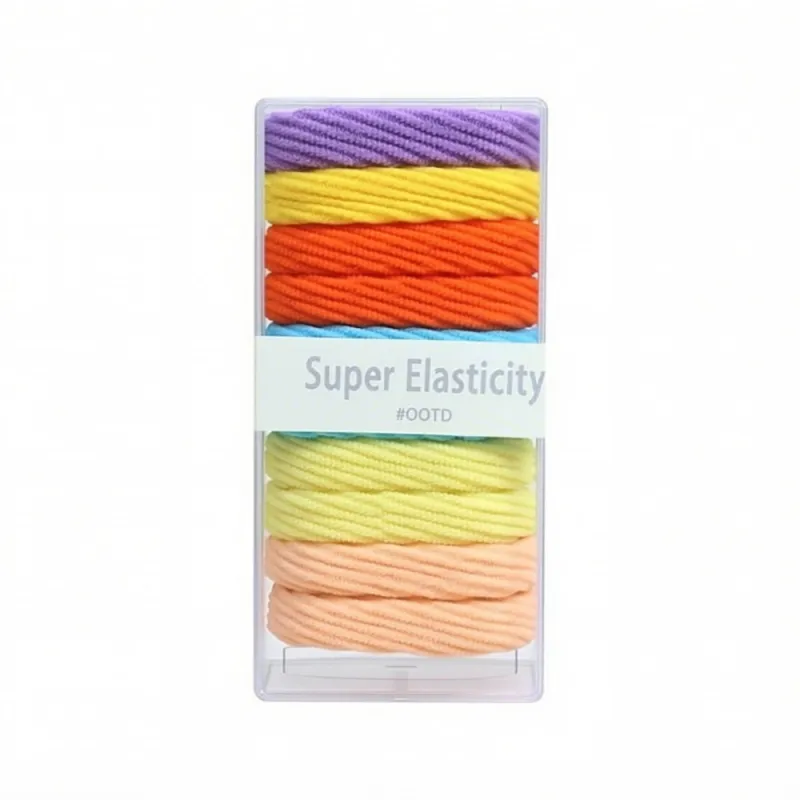 12 boxes Sweet jacquard wave hair ties, seamless and gentle on hair, 10-piece boxed hair elastics, seamless towel hair bands