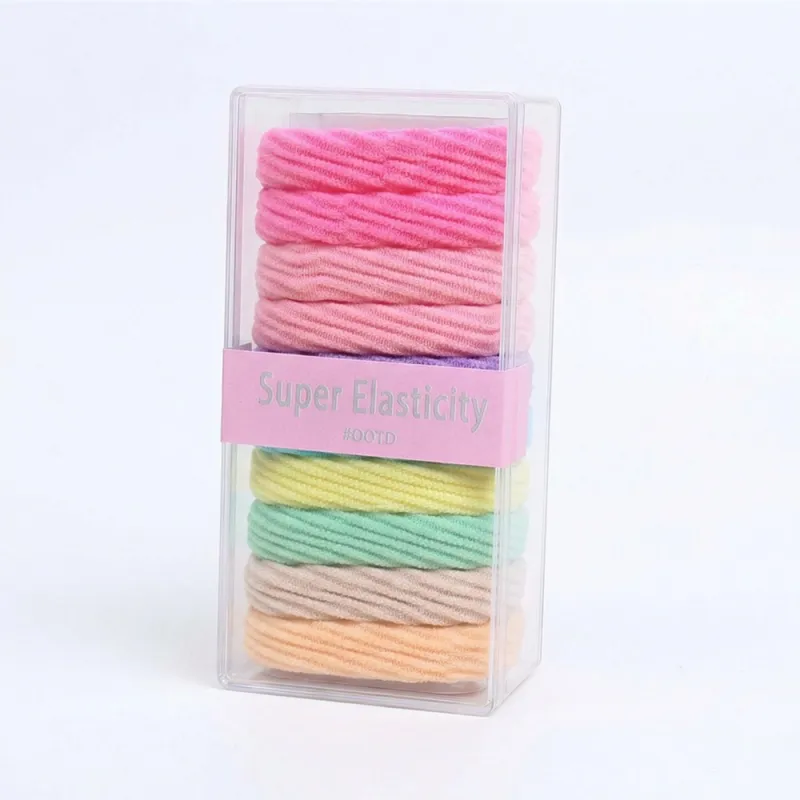 12 boxes Sweet jacquard wave hair ties, seamless and gentle on hair, 10-piece boxed hair elastics, seamless towel hair bands