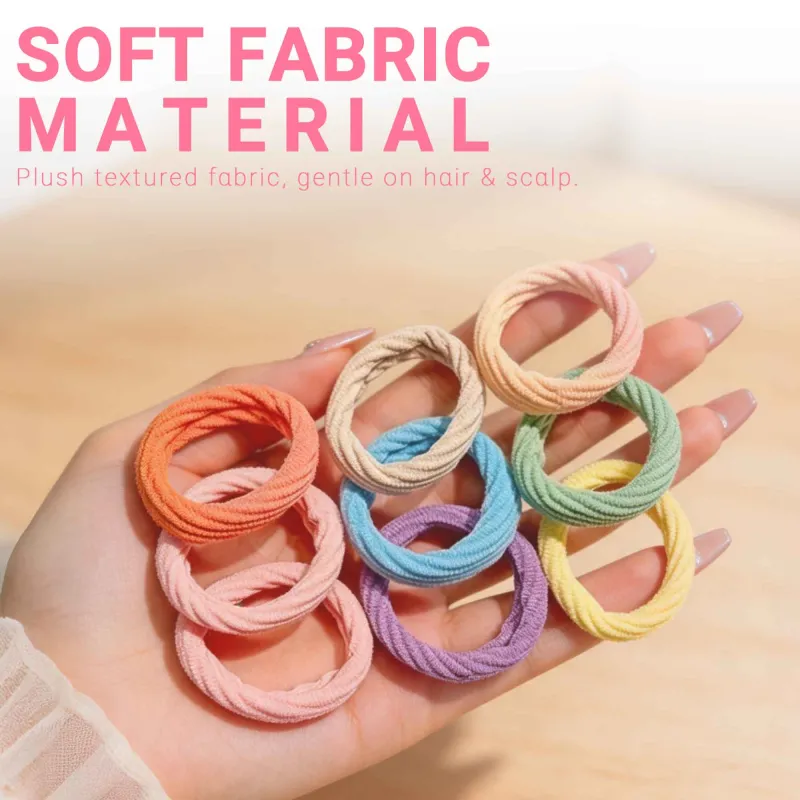 12 boxes Sweet jacquard wave hair ties, seamless and gentle on hair, 10-piece boxed hair elastics, seamless towel hair bands Mixed-3
