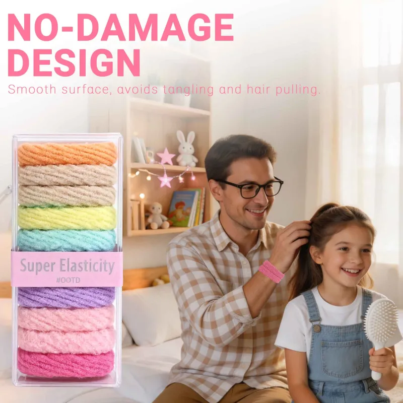 12 boxes Sweet jacquard wave hair ties, seamless and gentle on hair, 10-piece boxed hair elastics, seamless towel hair bands Mixed-4