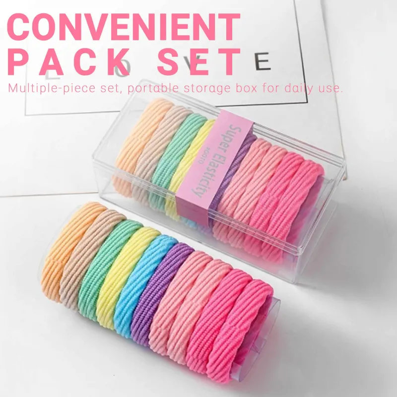 12 boxes Sweet jacquard wave hair ties, seamless and gentle on hair, 10-piece boxed hair elastics, seamless towel hair bands Mixed-5