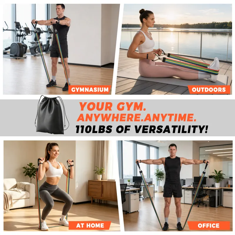 12-Piece Resistance Bands Set with Handles, Door Anchor & Ankle Straps – Home Gym Workout and Strength Training Kit for Men & Women Mixed-5