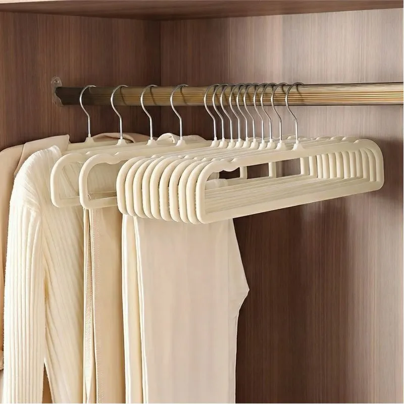 12PCS 35cm Extra Strong Trouser Clothes Hangers, Space Saving Non-Slip Pants Hanger for Suit, Dress White-4