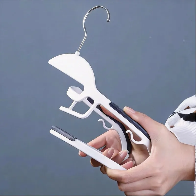 12pcs Plastic Clothes Hangers Dry Wet Hangers Space Saving Clothes Hangers, Durable Clothes Hangers with Non-Slip Pads, Clothes Hanger for Bedroom Closet Wardrobe for Shirts, Pants, Scarves Gray-4