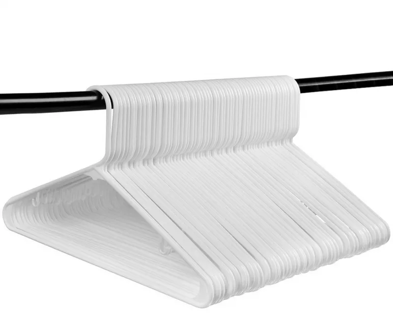 12PCS Plastic Hangers Clothes Hangers for Clothing, Closet, Coats & Shirts - Notched, Durable, Thick, Tough & Space Saving - for Everyday Standard Use, Room Essentials & Basics White-2