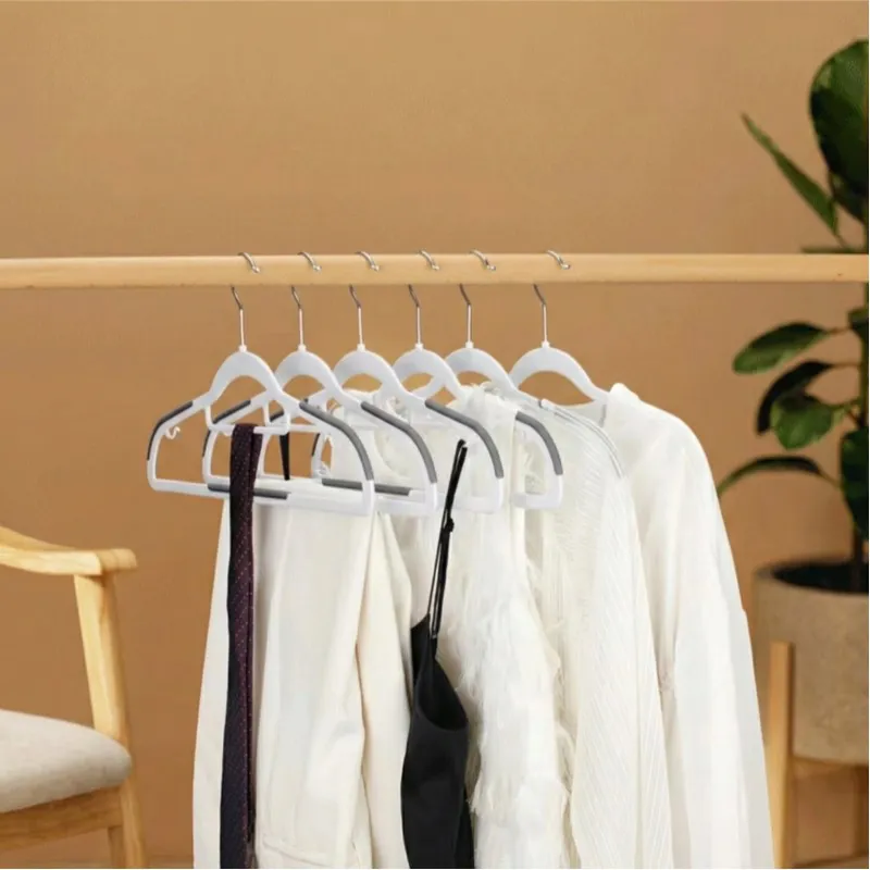 12PCS Plastic Hangers Heavy Duty Clothes Hangers with Non-Slip Pads Space Saving 0.2