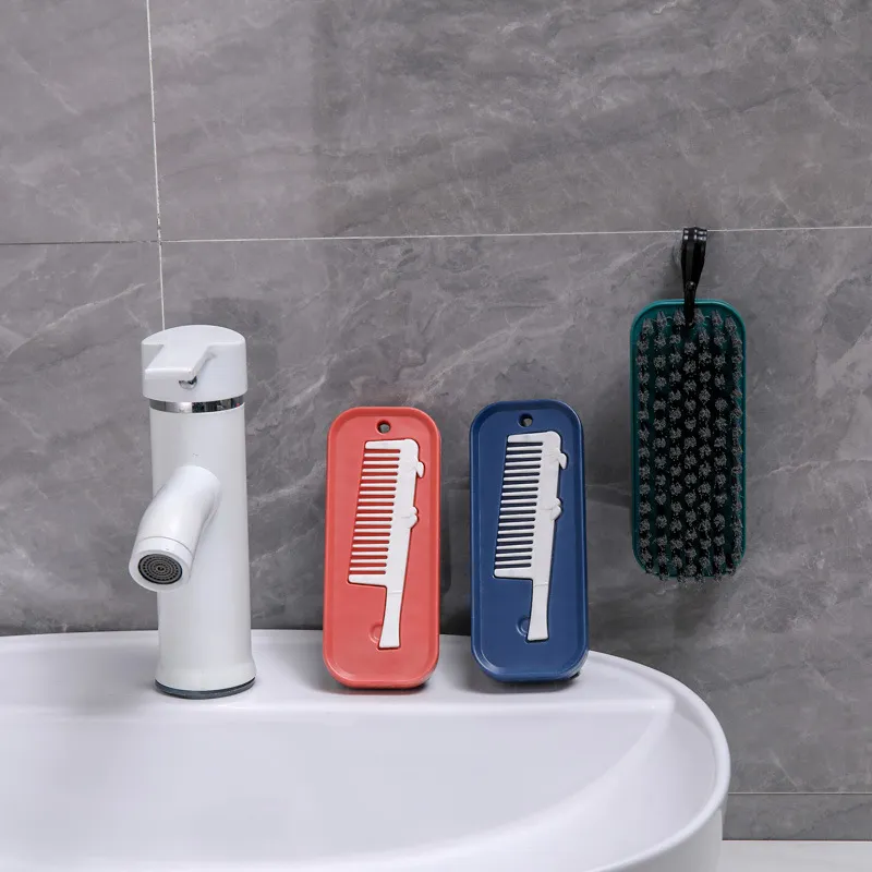 2 in 1 Household Shoe Brush with Cleanning comb Plastic Dense Soft Bristle Laundry Cleaning Brush Blue-2