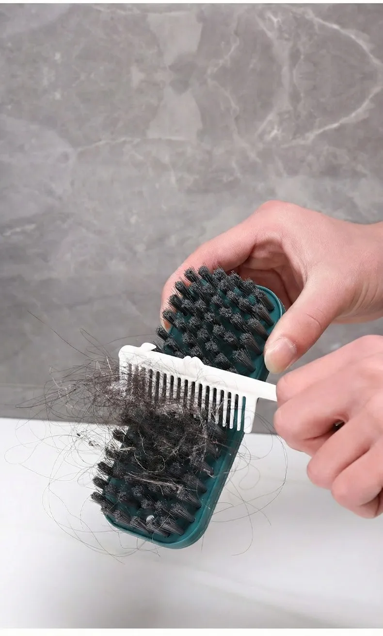 2 in 1 Household Shoe Brush with Cleanning comb Plastic Dense Soft Bristle Laundry Cleaning Brush Blue-1