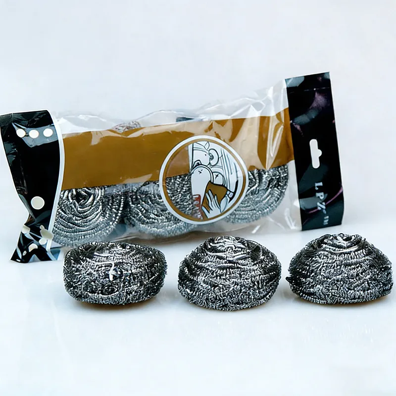 2 PCS 25g Rust-Free Steel Wool Cleaning Balls, 2-Pack Color Bags, Kitchen Dish and Pot Scrubbers Silver-2