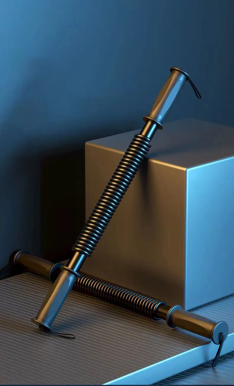 20KG Spring Bar for Strength Training Upper Body Exercise for Chest, Shoulder, Forearm, Bicep and Arm Strengthening Black  M-1