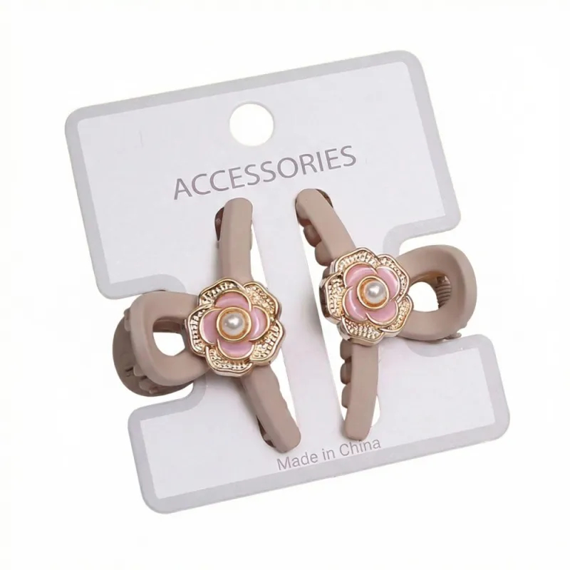 20Pcs High-end Chanel-style hair accessory for styling camellia small claw clips, elegant semi-up hair, shark clips, side bangs hairpin